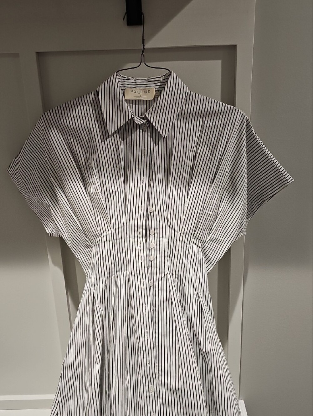 Anthropologie Exquise Black and White Striped Maxi Dress - Picture 5 of 8